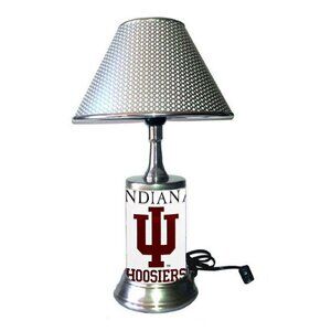 Indiana Hoosiers lamp with chrome finish shade, NCAA